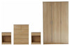 Bedroom Furniture Set, 4-Piece, Wardrobe, Chest, and 2 Bedside Tables, Oak DL Modern