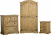 Bedroom Furniture Set in Solid Pine Wood Wardrobe, Drawer Chest, Bedside Cabinet DL Traditional