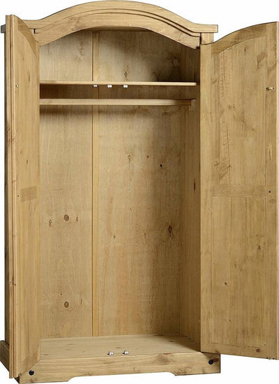 Bedroom Furniture Set in Solid Pine Wood Wardrobe, Drawer Chest, Bedside Cabinet DL Traditional