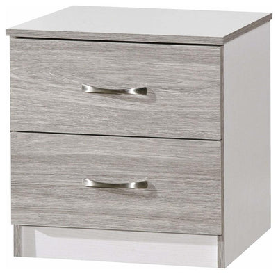 Bedroom Furniture Set, MDF Wardrobe, 3-Drawer Chest, Bedside Cabinet, Grey DL Modern