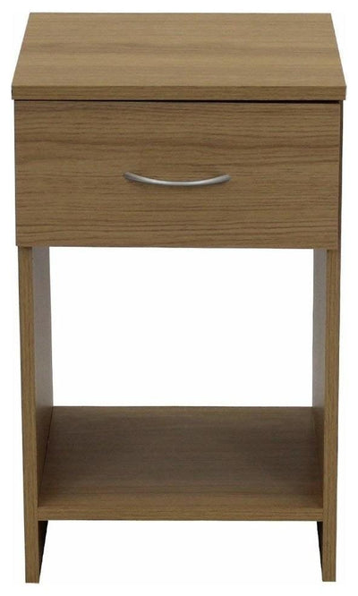 Bedroom Furniture Set - Wardrobe, 4-Drawer Chest and Bedside Cabinet, Brown Oak DL Modern