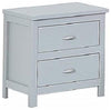 Bedside Cabinet in Grey Solid Pine MDF with 2 Drawers for additional Storage DL Traditional