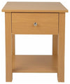 Bedside Table, Oak Finished Solid Wood With Drawer and Open Shelf for Storage DL Contemporary