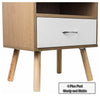 Bedside Table, Pine Finished Solid Wood With Open Shelf and White Drawer DL Contemporary