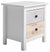 Bedside Table With White Finished Frame and 2 Multi-Coloured Storage Drawers DL Traditional