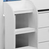 Bunk Bed-Sleep Station in White Finished Wood with Slatted Base for Support DL Modern