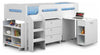 Bunk Bed-Sleep Station in White Finished Wood with Slatted Base for Support DL Modern