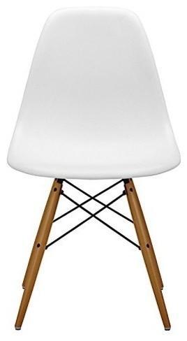 Chair With Style Eiffel Inspired Oak Finished Legs, White Finish Modern Design DL Modern