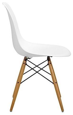 Chair With Style Eiffel Inspired Oak Finished Legs, White Finish Modern Design DL Modern