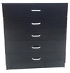 Chest of Drawers, MDF, Metal Runners and Handles, 5 Storage Compartments, Black DL Modern