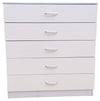 Chest of Drawers, MDF, Metal Runners and Handles, 5 Storage Compartments, White DL Modern
