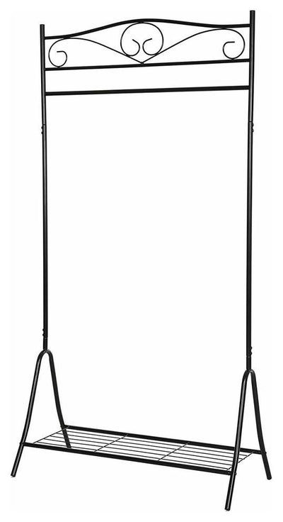 Clothes Stand, Metal with Rail Hanger, Open Shelf at The Bottom, Contemporary, B DL Contemporary