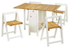 Compact Dining Set, Wood With Table and 4 Chairs, Oak and White DL Modern