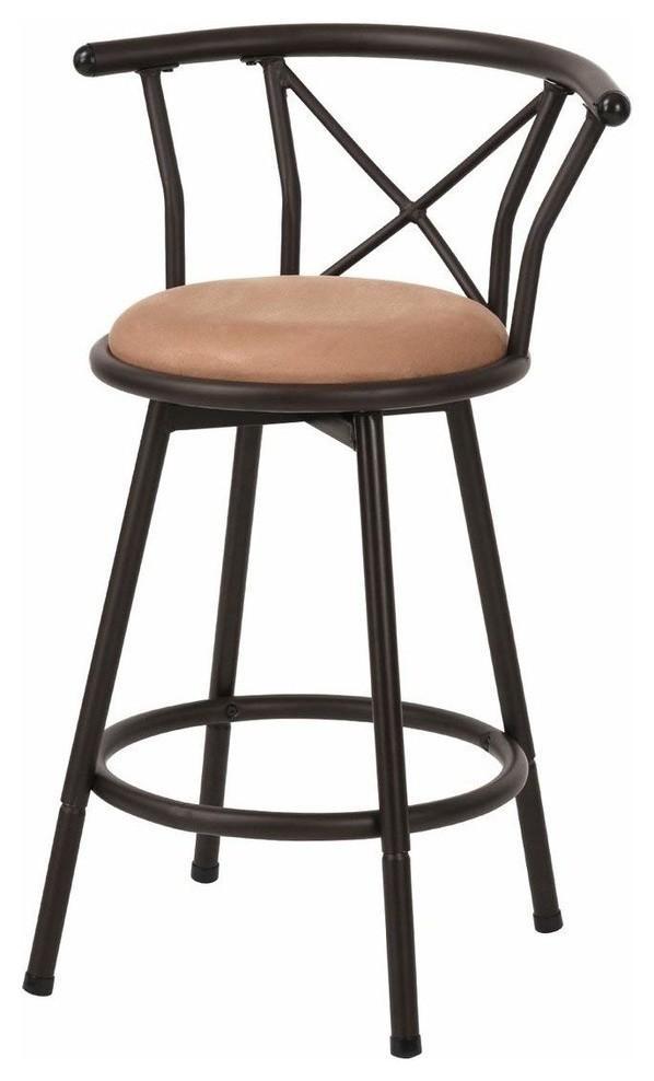 Consigned Bar Stool, Black Steel Frame With Extra Padded Cushioned Seat DL Industrial