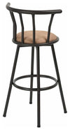 Consigned Bar Stool, Black Steel Frame With Extra Padded Cushioned Seat DL Industrial