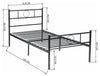 Consigned Bed, Black Metal Frame Headboard and 6-Leg, Traditional Style, Single DL Traditional