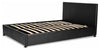 Consigned Lift Up Storage Double Bed, Wood and Metal, Faux Leather DL Modern