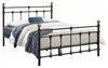 Consigned Metal Bed Frame With Sprung Slatted Base, Double Bed, Black DL Traditional