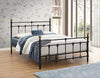 Consigned Metal Bed Frame With Sprung Slatted Base, Double Bed, Black DL Traditional