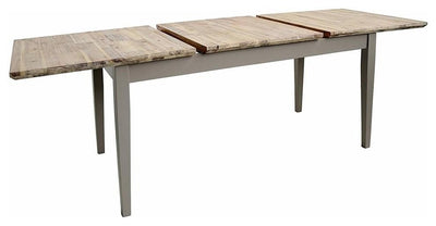 Consigned Rectangular Table, Oak Finished Top and Legs, Dove Grey DL Contemporary