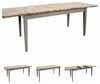 Consigned Rectangular Table, Oak Finished Top and Legs, Dove Grey DL Contemporary