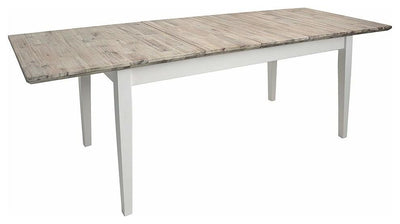 Consigned Rectangular Table, Oak Finished Top and Legs, White DL Traditional