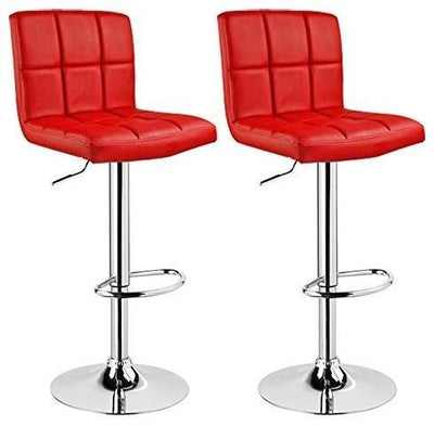 Consigned Set of 2 Bar Stools in Faux Leather with Adjustable Swivel Gas Lift, R DL Modern