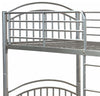 Consigned Single Bunk Bed, Silver Finished Metal With Side Secured Ladder DL Traditional