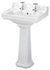 Consigned Traditional Hole Wash Basin Sink and Full Pedestal, Ceramic DL Traditional