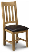 Contemporary 2-Chair, Light Oak Finish Wood With Padded Seat, Faux Leather DL Contemporary