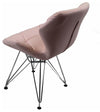 Contemporary 2 Chairs Set, Chrome Metal Legs and Faux Leather Padded Seat, Pink DL Contemporary