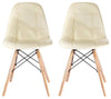 Contemporary 2 Chairs Set in Faux Leather, Solid Wood Legs and Buttoned Back, Mi DL Contemporary