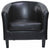 Contemporary Armchair, Faux Leather, Hardwood Legs and Cushioned Seat, Black DL Contemporary