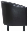 Contemporary Armchair, Faux Leather, Hardwood Legs and Cushioned Seat, Black DL Contemporary