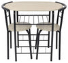 Contemporary Bar Set, Oak MDF and Black Metal With Dining Table and 2-Chair DL Contemporary