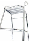 Contemporary Bar Stool, Aluminium Frame With Foot Rests, Silver Finish DL Contemporary