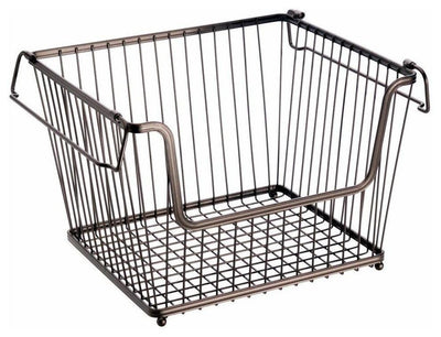 Contemporary Basket Kitchen Organiser in Bronze Finished Metal DL Contemporary