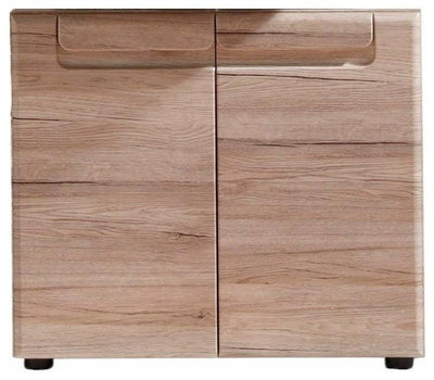 Contemporary Bathroom Furniture Under Sink Cabinet Unit, Brown Oak Finish DL Contemporary