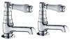 Contemporary Bathroom Twin Lever Chrome Brass Tub Taps in Solid Brass DL Contemporary