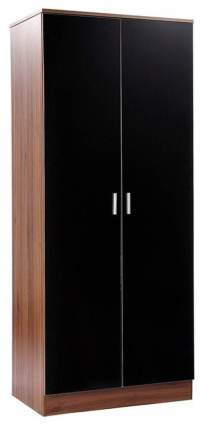 Contemporary Bedroom Set in High Gloss Black MDF Wardrobe, Chest and Bedside DL Contemporary