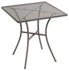 Contemporary Bistro Table, Grey Finished Metal, Square Patterned Design DL Contemporary