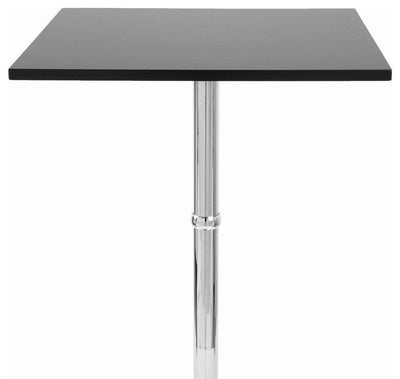 Contemporary Bistro Table with Black Satin Finish Top, Angular Square Shape DL Contemporary