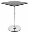 Contemporary Bistro Table with Black Satin Finish Top, Angular Square Shape DL Contemporary