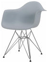 Contemporary Chair, Chrome Plated Metal Legs, Matte Finished Seat, Light Blue DL Modern