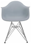 Contemporary Chair, Chrome Plated Metal Legs, Matte Finished Seat, Light Blue DL Modern