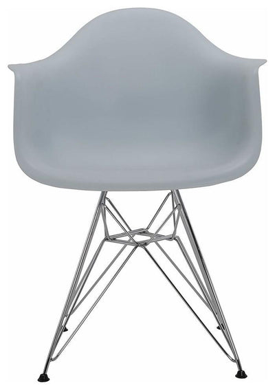 Contemporary Chair, Chrome Plated Metal Legs, Matte Finished Seat, Light Blue DL Modern