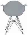 Contemporary Chair, Chrome Plated Metal Legs, Matte Finished Seat, Light Blue DL Modern