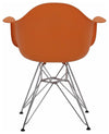 Contemporary Chair, Chrome Plated Metal Legs, Matte Finished Seat, Orange DL Modern