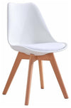 Contemporary Chair Natural Solid Wood Legs With Cushioned Seat, White Finish DL Contemporary