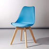 Contemporary Chair With Solid Wood Legs and Cushioned Padded Seat, Blue Finish DL Contemporary